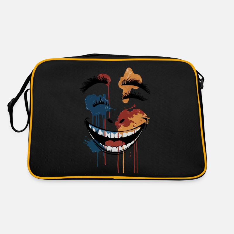 Psychedelic Dripping Skull Face – Abstract Horror Retro Bag