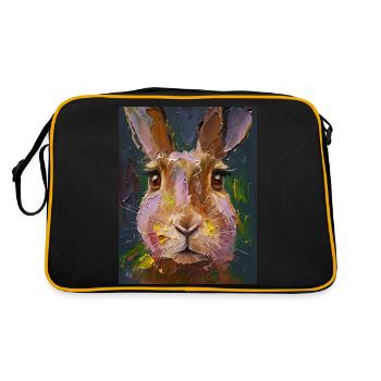 Lièvre peinture peinture huile cadeau - Sac Retro - noir/or - Dos