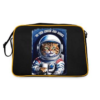 Cadeau animal chat astronaute - Sac Retro - noir/or - Dos