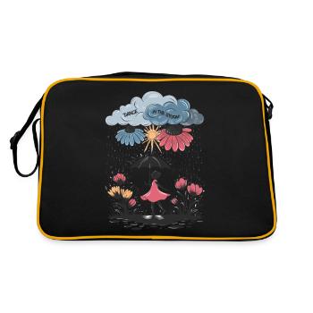 Danse dans la tempête – Art inspirant pour les jours de pluie - Sac Retro - noir/or - Dos