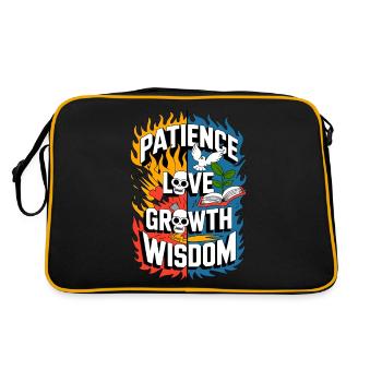 Patience, Amour, Croissance et Sagesse - Dualité Feu - Sac Retro - noir/or - Dos