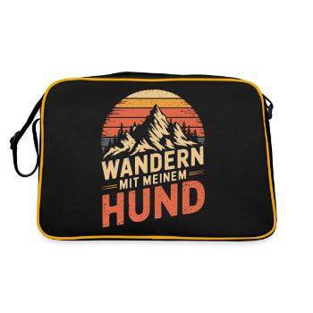Wandern mit meinem Hund - Retro Tasche - Schwarz/Gold - Hinten