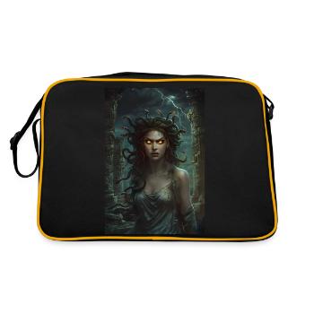 Méduse Mythologie Mythe Cadeau - Sac Retro - noir/or - Dos