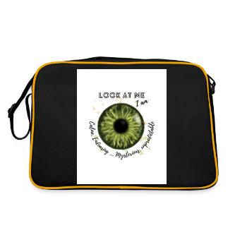 Yeux vert ) - Sac Retro - noir/or - Dos