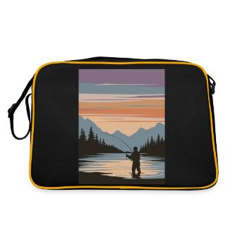 Cadeau de pêche à la ligne - Sac Retro - noir/or - Dos