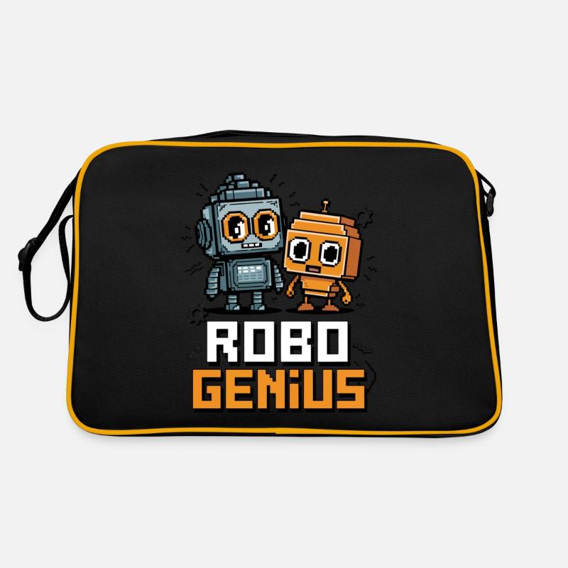 Rétro Pixel Robo Genius Mignon Robot Art Sac Retro