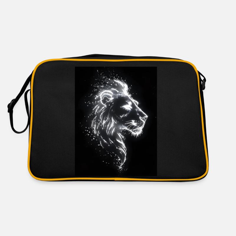 Löwe Silhouette Neon Geschenk Retro Tasche