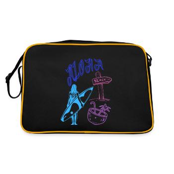 Tropischer Strandurlaub - Retro Tasche - Schwarz/Gold - Hinten
