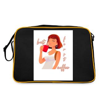But first coffee - Retro Tasche - Schwarz/Gold - Hinten