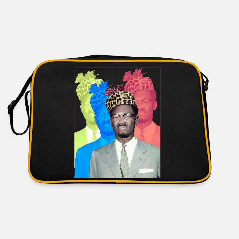Patrice Lumumba - Retro Tasche - Schwarz/Gold