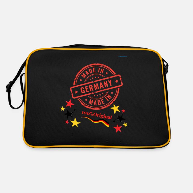 Made in GermanyMadStamp Design mit Sternen und Flagge Retro Tasche