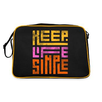 Keep Life Simple - Retro Bag - black/gold - Back
