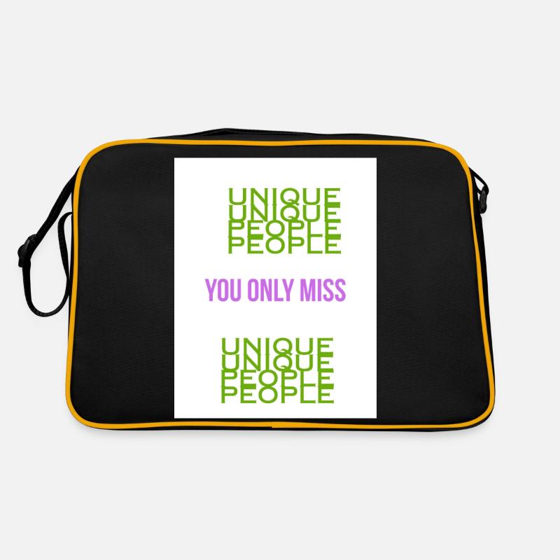 Du verpasst nur EINZIGARTIGE MENSCHEN - Retro Tasche - Schwarz/Gold