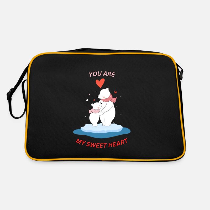 Eisbär mit Kind Retro Tasche