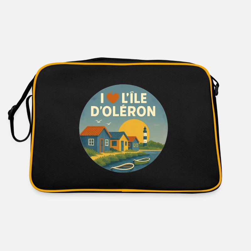 Ich liebe die Ile d'Oléron Retro Tasche