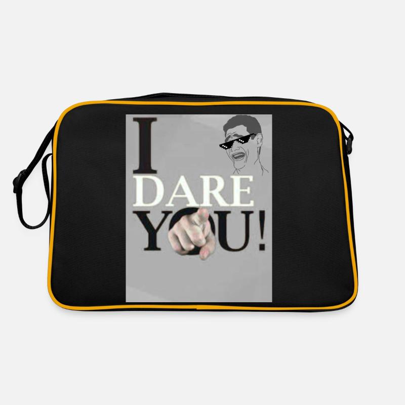 JE VOUS METS AU DÉFI - Sac Retro - noir/or