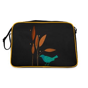 Oiseaux et plantes - Sac Retro - noir/or - Dos
