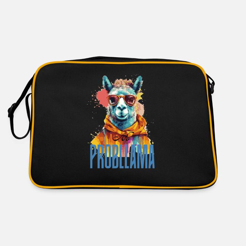 No Probllama Lama No Problem Retro Tasche