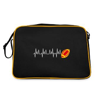 Herzschlag Rugby Club Unterstützer Perpignan - Retro Tasche - Schwarz/Gold - Hinten