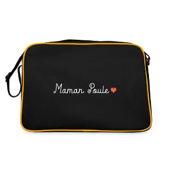 maman poule cadeau anniversaire fête des mères - Sac Retro - noir/or - Dos