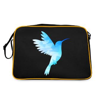 Colibri blanc bleu oiseau faible vol exotique - Sac Retro - noir/or - Dos