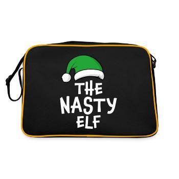 Der fiese Elf - Retro Tasche - Schwarz/Gold - Hinten