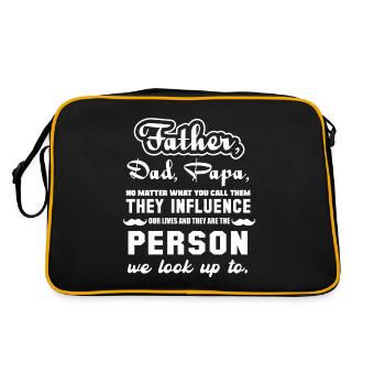 Père papa ou Papa citations drôles pour la fête des pères - Sac Retro - noir/or - Dos