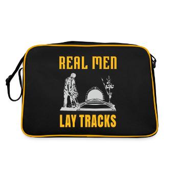 Real men lay tracks - Retro Bag - black/gold - Back