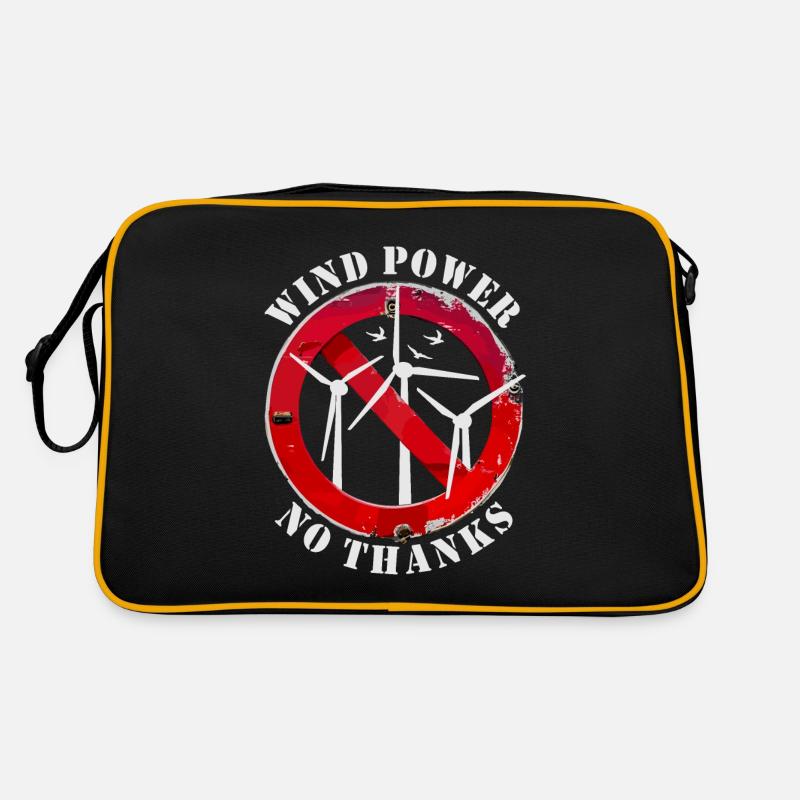 Windkraft Nein Danke, Nein zu Windenergie Retro Tasche