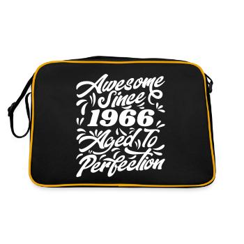 Awesome Since 1966 - Bis zur Perfektion gealtert, Geschenk 1966 - Retro Tasche - Schwarz/Gold - Hinten
