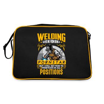 Welding Saved Me Funny welder gift - Retro Bag - black/gold - Back