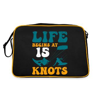 Kitesurf cadeau Kiteboarding Kitesurfer Gesche - Sac Retro - noir/or - Dos