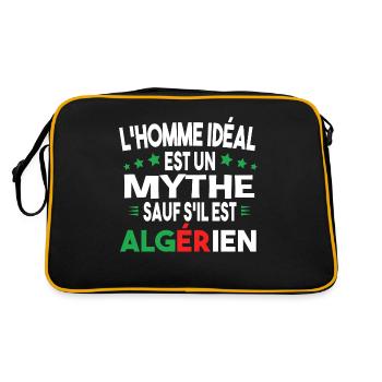 Algérien homme fier. Algérie. Cadeau t-shirt pays - Sac Retro - noir/or - Dos