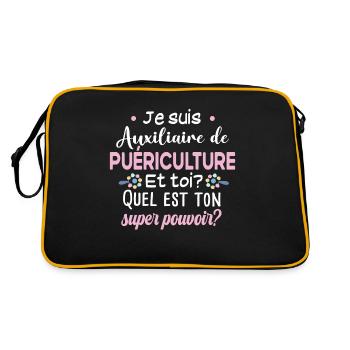 Auxiliaire de puériculture Puéricultrice Métier - Sac Retro - noir/or - Dos