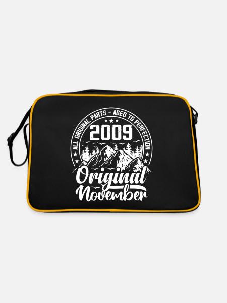 November 2009 Original Geschenk zum 15-jährigen Jubiläum - Retro Tasche - Schwarz/Gold