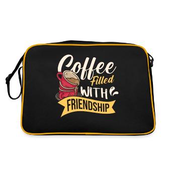 Coffee Filled with Friendship - Retro Tasche - Schwarz/Gold - Hinten