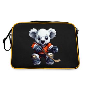 Koala joueur de hockey sur glace, design animal sportif - Sac Retro - noir/or - Dos