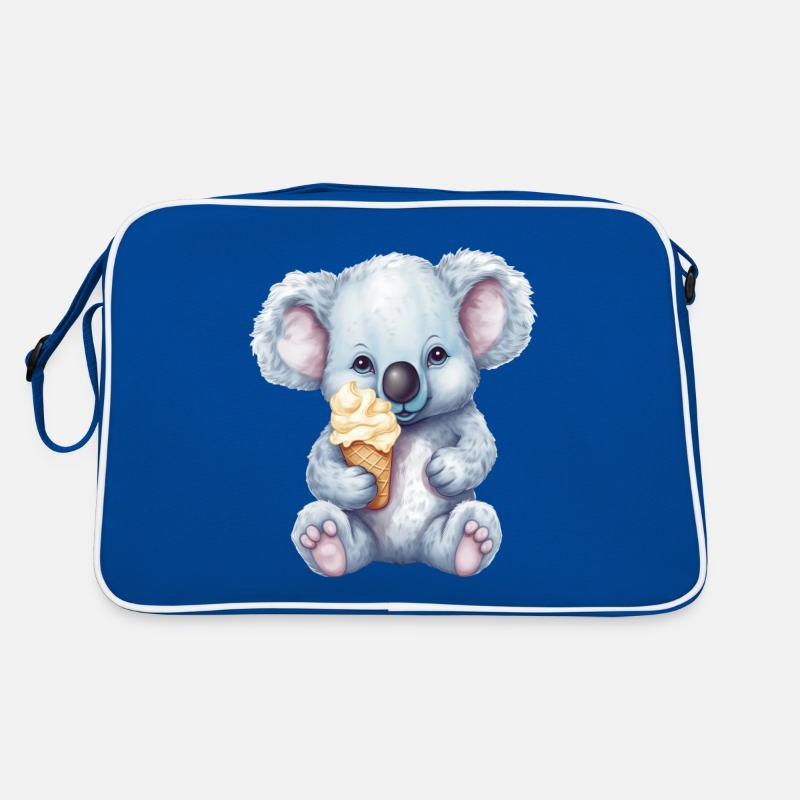 Süßer Comic Koala mit Vanille Softeis Retro Tasche