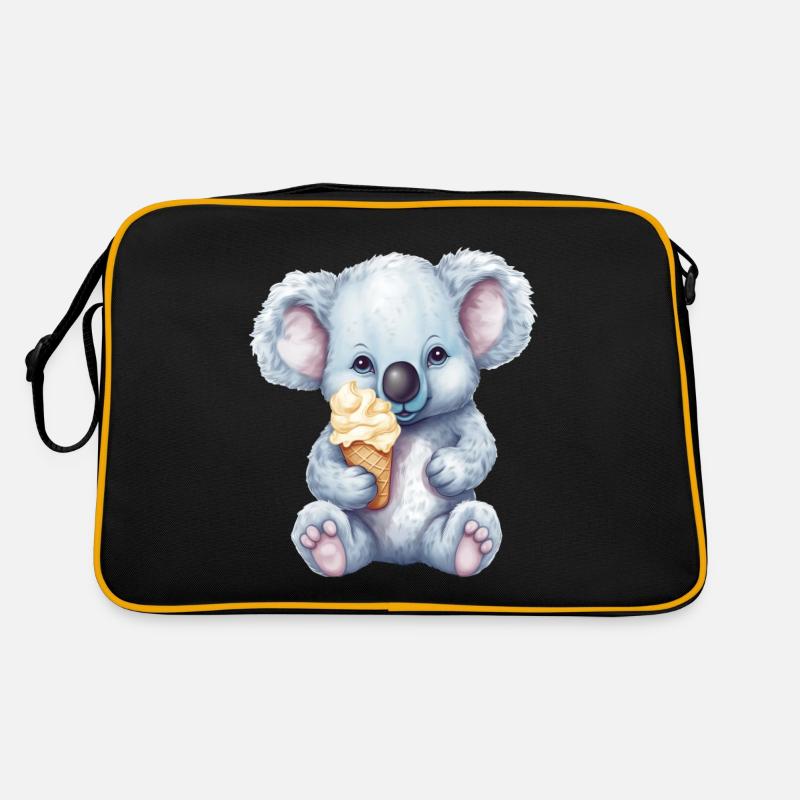 Joli koala comique avec crème glacée molle à la vanille Sac Retro