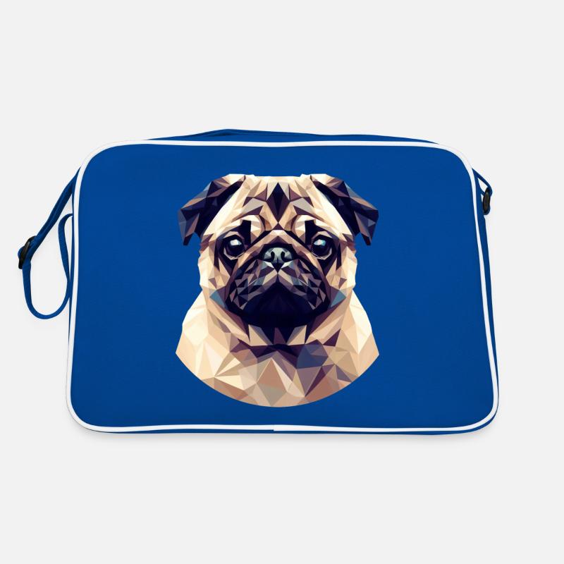 Cute Polygon Pug Retro Bag