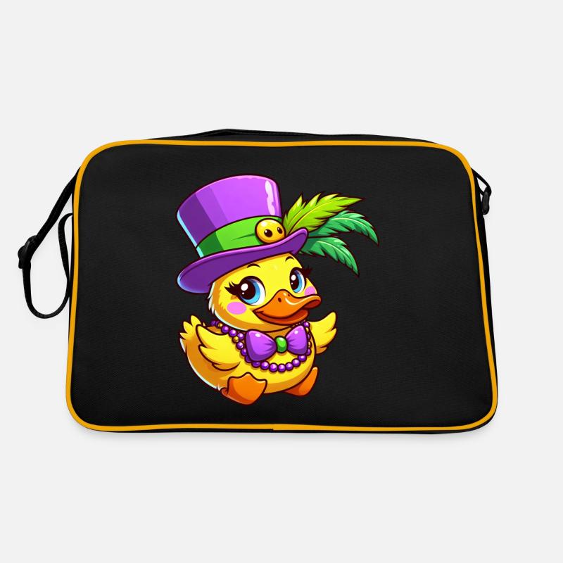 Mardi Gras Duck Comic Feather Headdress Retro Bag