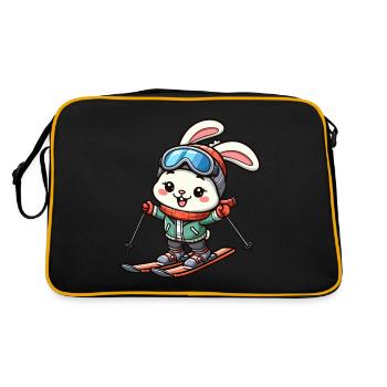 Conception de lapin de skieur de vacances de ski de lapin de neige - Sac Retro - noir/or - Dos