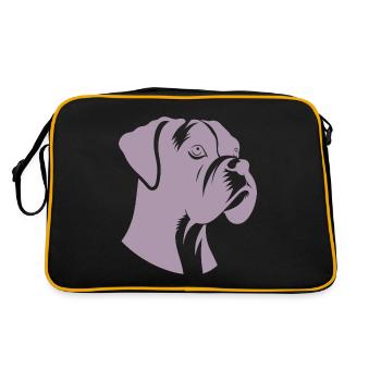Dog Bird Boxer Silhouette Minimalist - Retro Bag - black/gold - Back