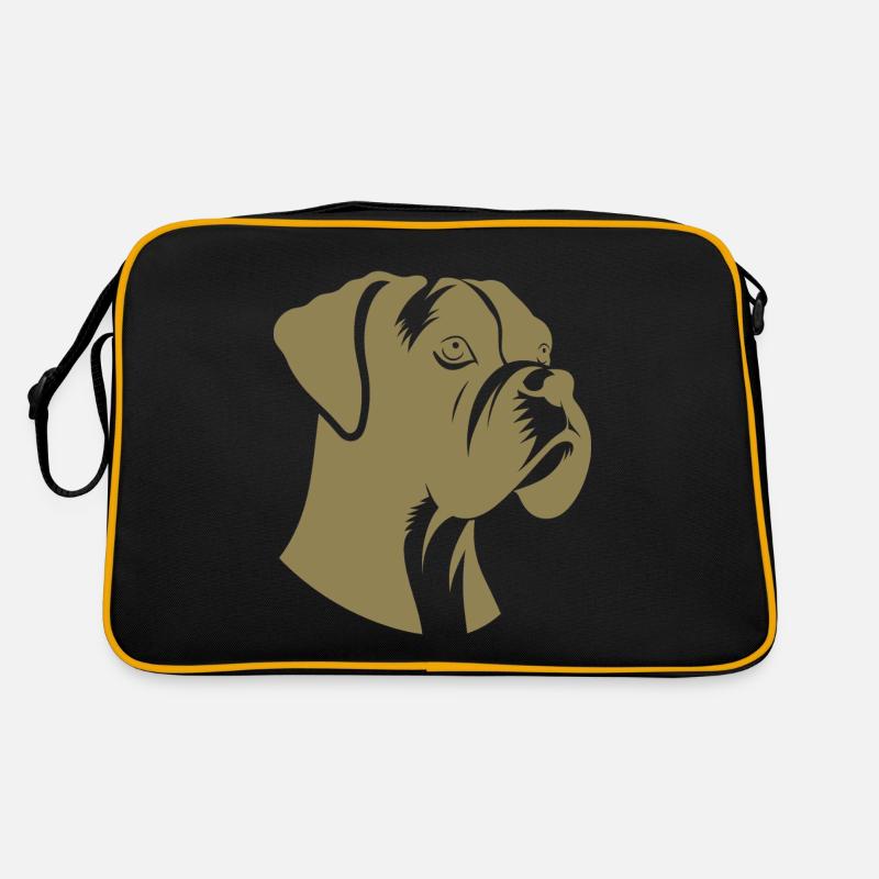 Dog Bird Boxer Silhouette Minimalist Retro Bag