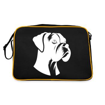 Dog Bird Boxer Silhouette Minimalist - Retro Bag - black/gold - Back
