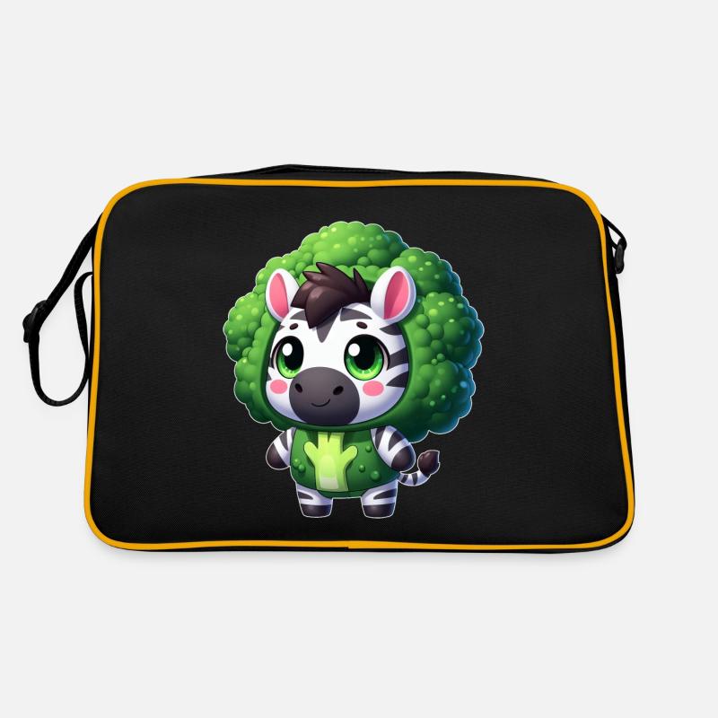 Zebra Broccoli Vegetable Costume Veganism Retro Bag