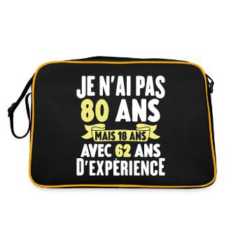 Je N'ai Pas 80 Ans Cadeau Humour D'anniversaire - Sac Retro - noir/or - Dos