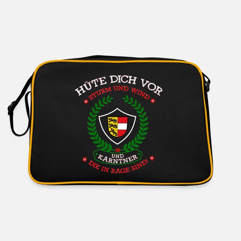 Kärntner Spruch - Retro Tasche - Schwarz/Gold