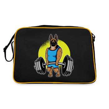 Belgian Malinois Weightlifting I Deadlift Fitness - Retro Bag - black/gold - Back