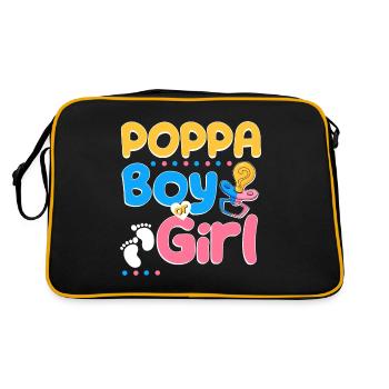 Pink or Blue Poppa Loves You Best Dad Ever - Retro Bag - black/gold - Back